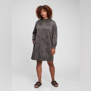 NWOT GAP Gray Tie Dye Mockneck Sweatshirt Dress